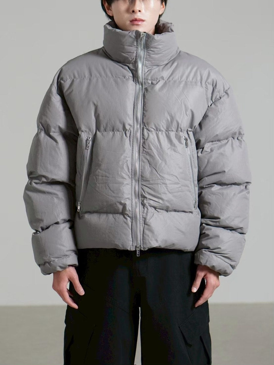 受注制【Chikashitsu +】cropped puffer jacket / 【チカシツプラス】クロップドパファージャケット (3color)