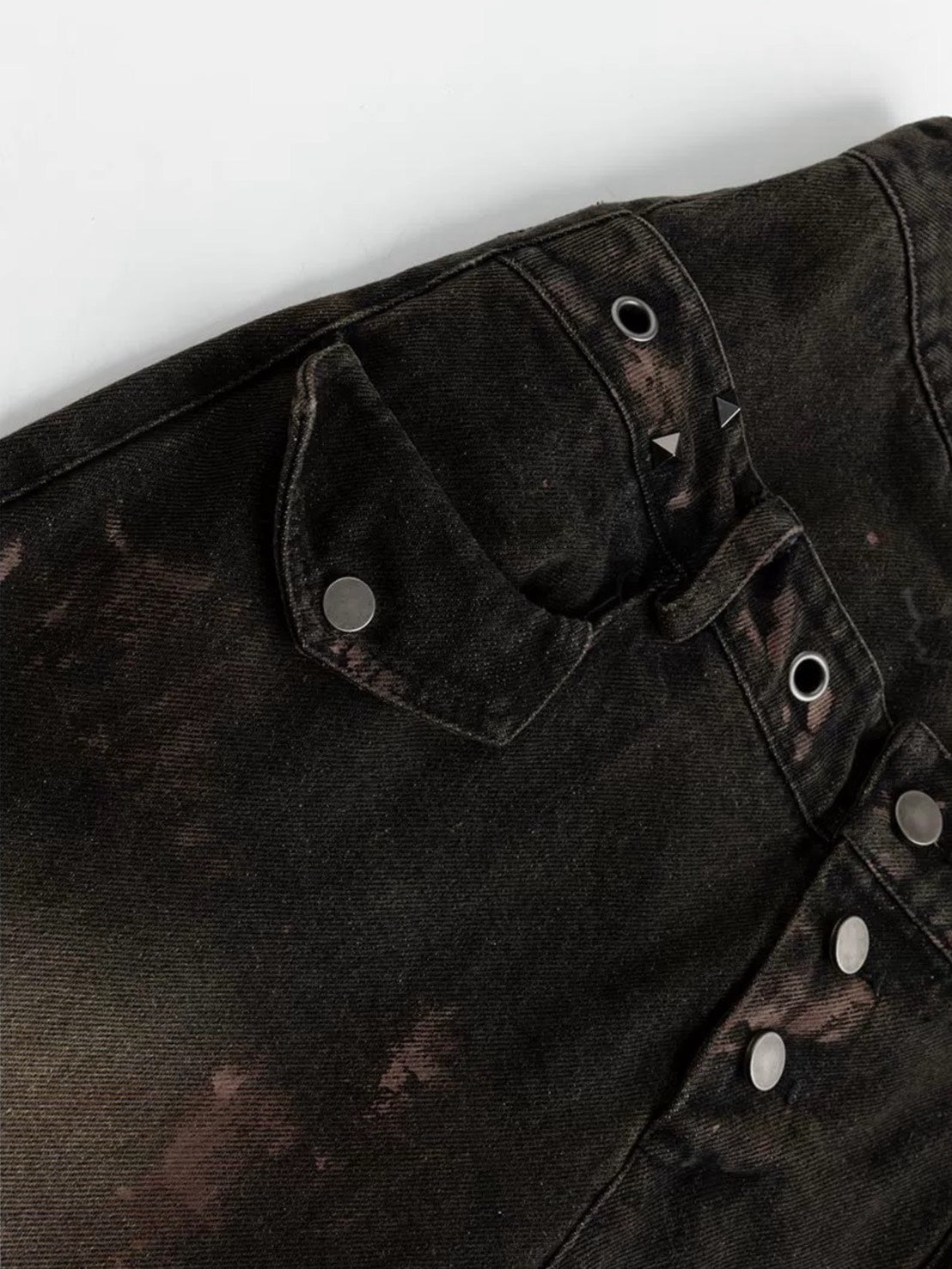 【Cest Nous】Dirty Wash Double Waist Jeans / 【セヌー】ダーティーウォッシュダブルウエストデニムパンツ"