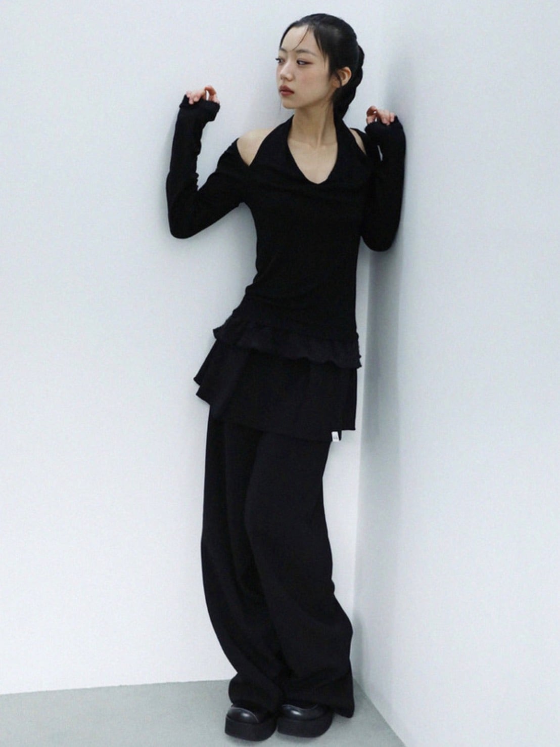 12/21 20:00 発売【Uglyshadow】TULIP LONG SKIRT PANTS