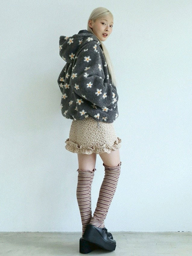 12/21 20:00 発売【Uglyshadow】FLOWER FUR JUMPER