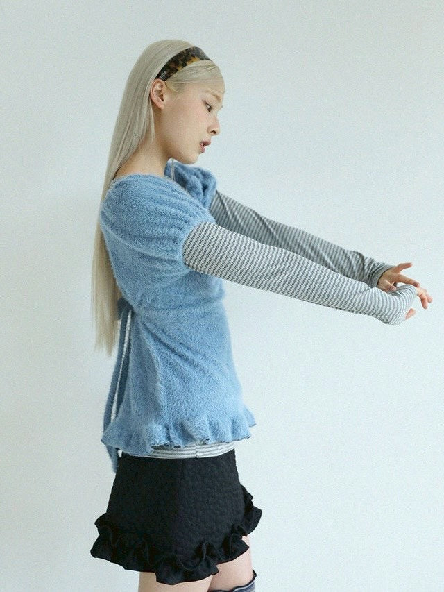 12/21 20:00 発売【Uglyshadow】SOFT SHIRRING T-SHIRT