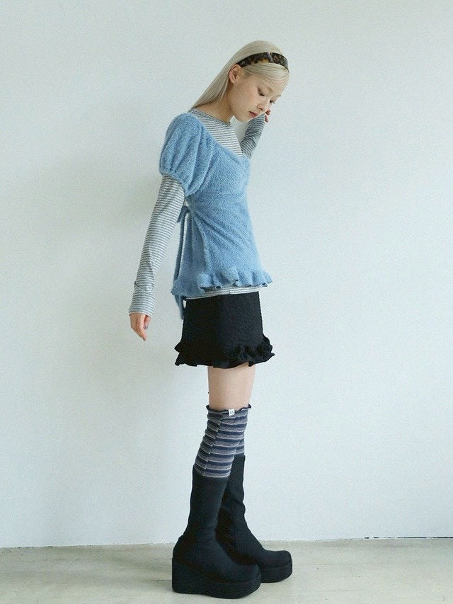 12/21 20:00 発売【Uglyshadow】THIN STRIPED T-SHIRT