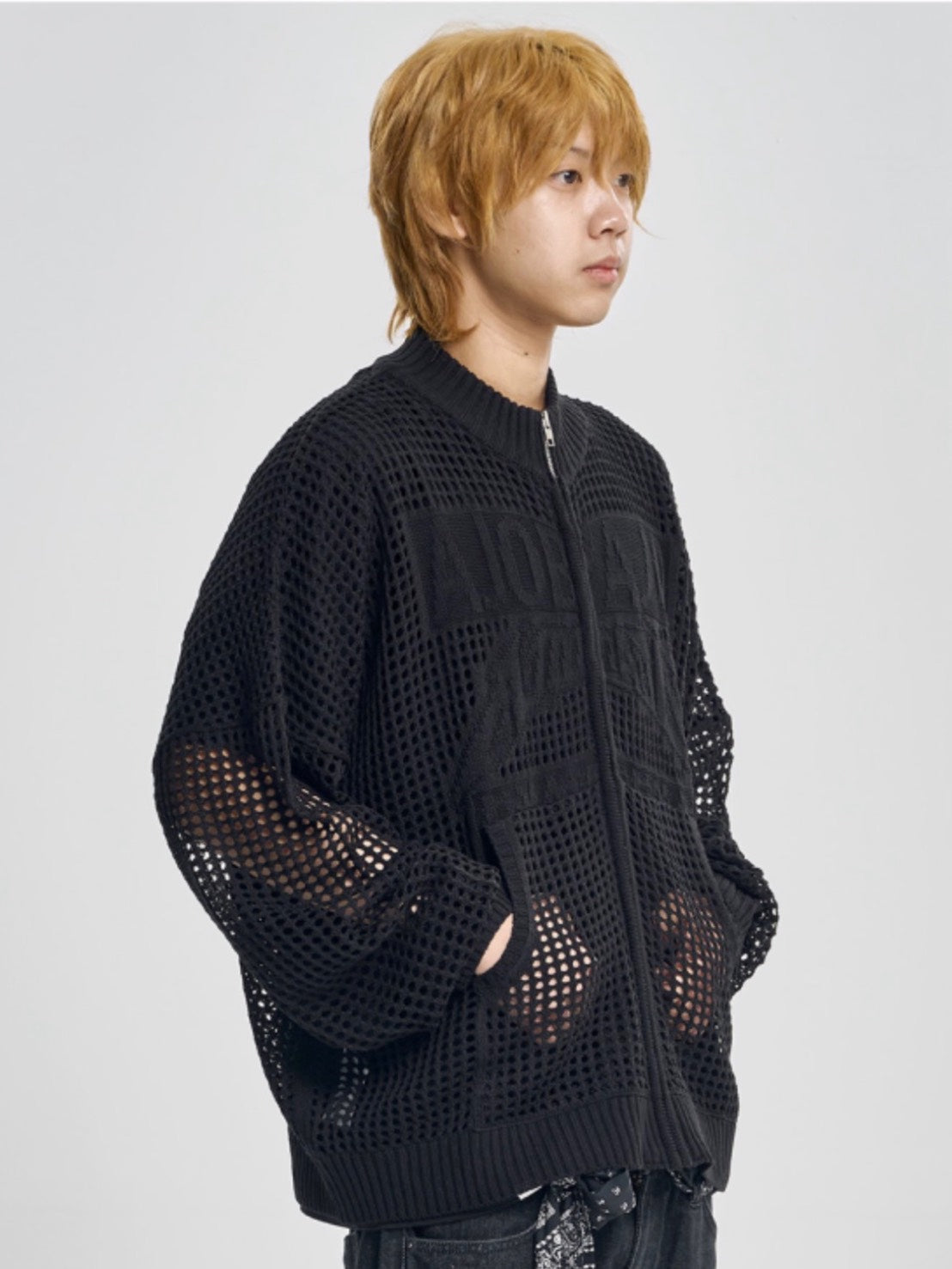 着画、物撮りまだ【AJOBYAJO】Total Logo Drop Needle Zip-Up
