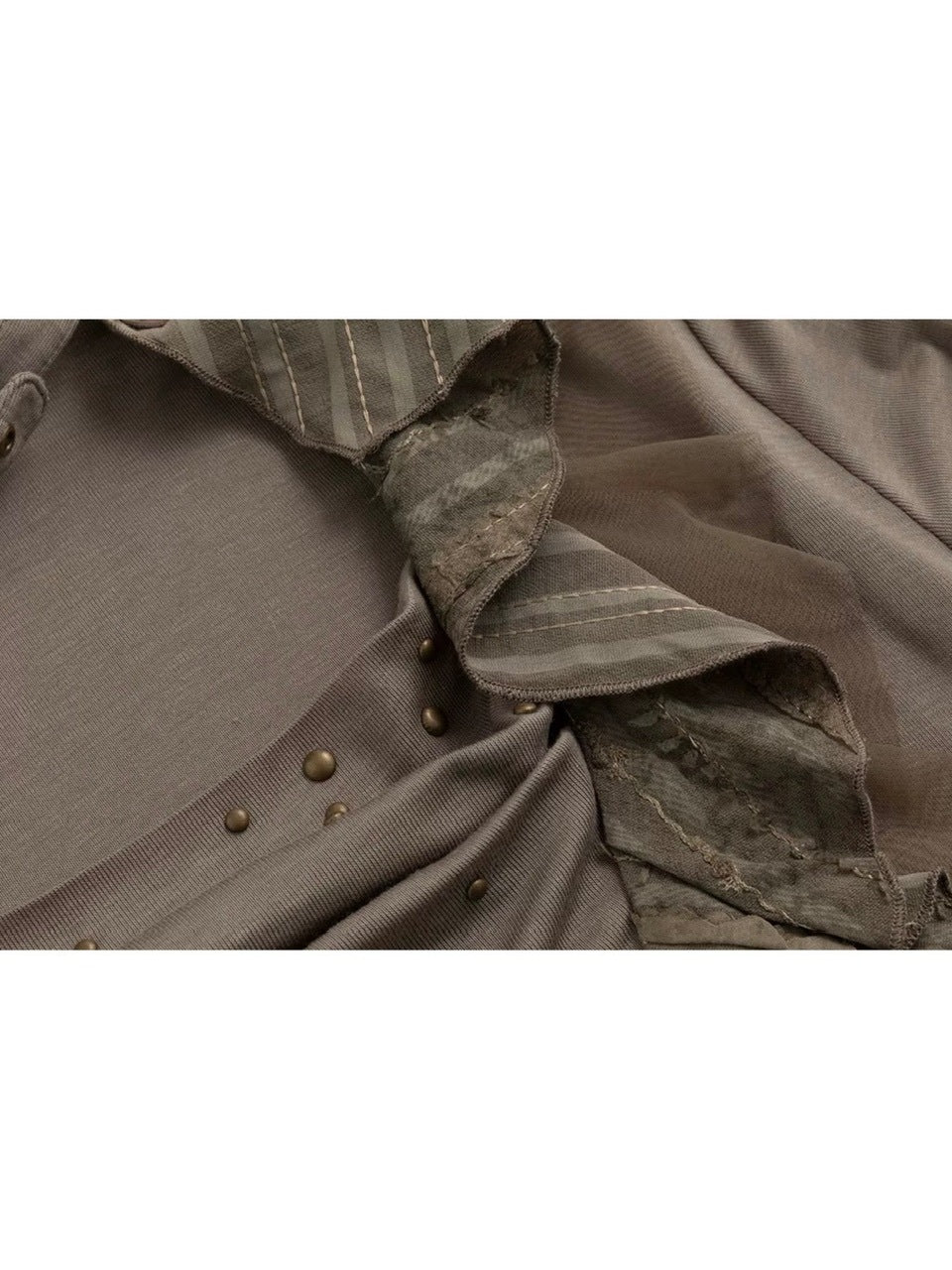 【Cest Nous】Ruffle hem top / 【セヌー】チョーカー付きアシンメトリーフリルトップス