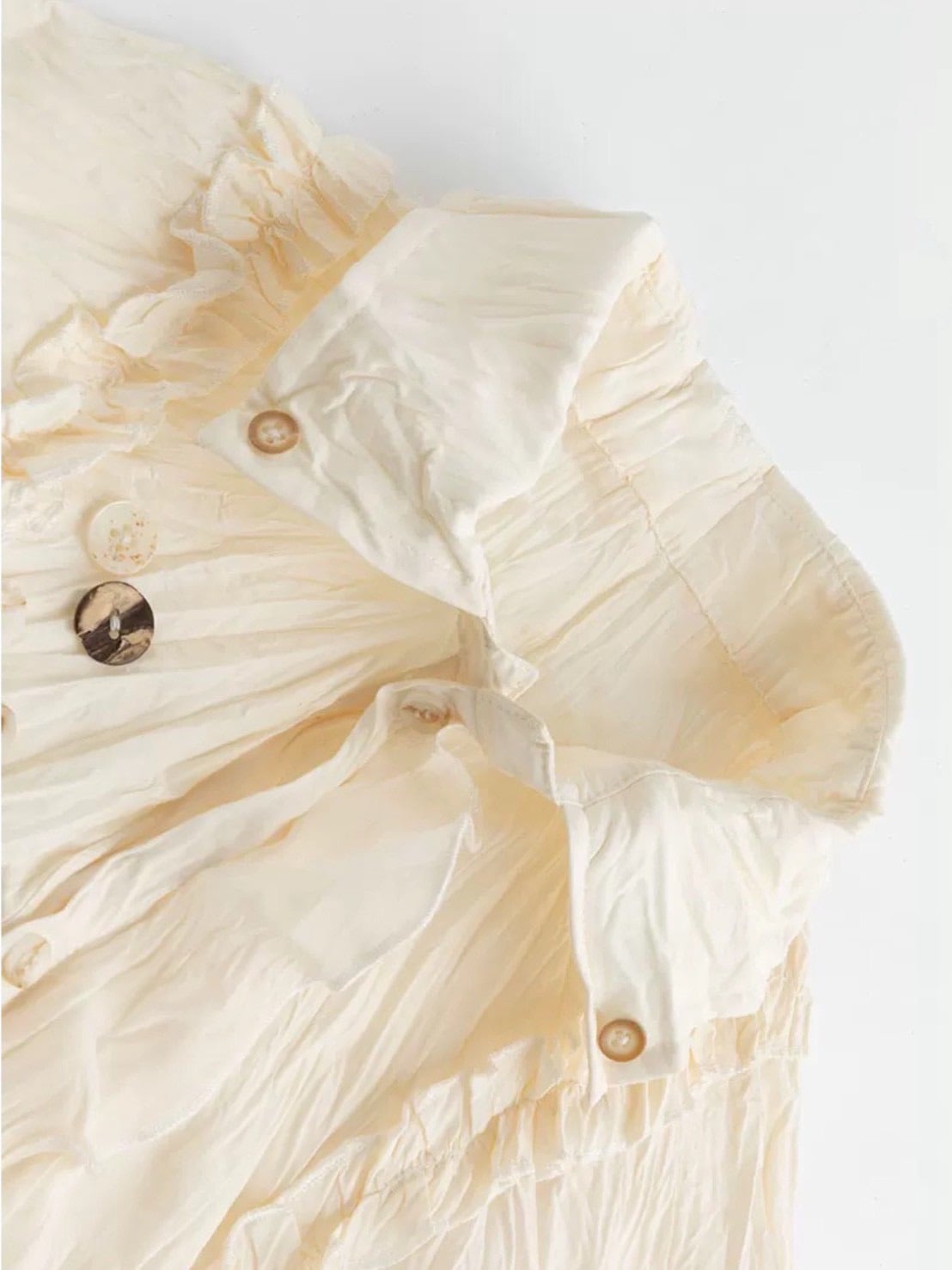 【Cest Nous】Apricot Ruffle Blouse / 【セヌー】アプリコットフリルシャツ