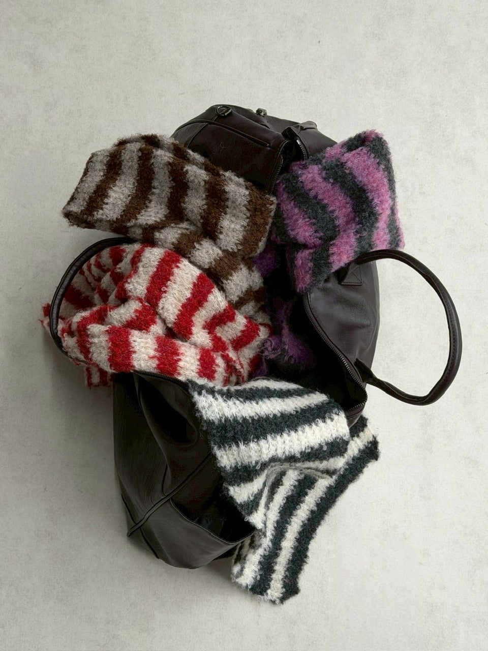 受注制【Chikashitsu +】candy border muffler / 【チカシツプラス】キャンディーボーダーマフラー (4color)