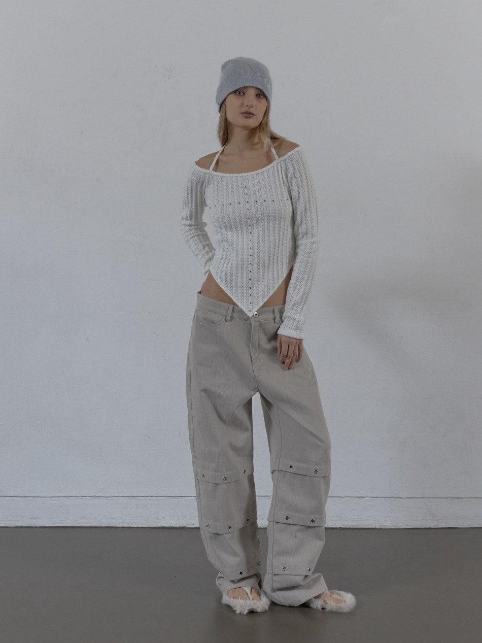 【SETUP‐EXE】WESTERN CROSS TOP / 【セットアップエグゼ】クロスオフショル長袖Tシャツ