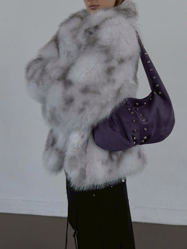 【SETUP‐EXE】SUEDE STUDDED SHOULDER BAG / 【セットアップエグゼ】スエードスタッズショルダーバッグ