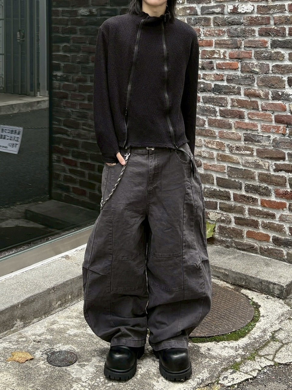 受注制【youll】vertical twin-zip top (2color)