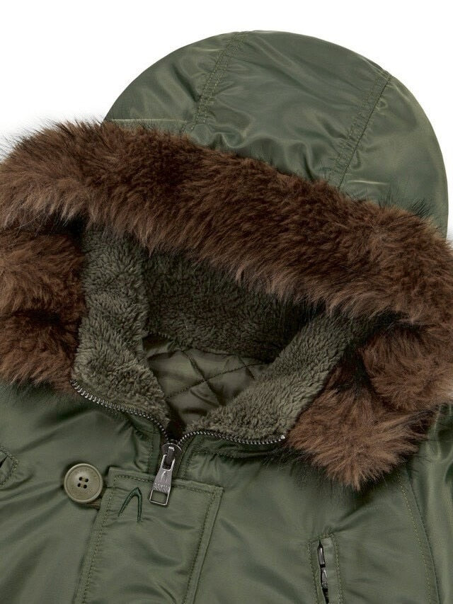 【AAKAM】Hooded Fur MA-1 Jacket