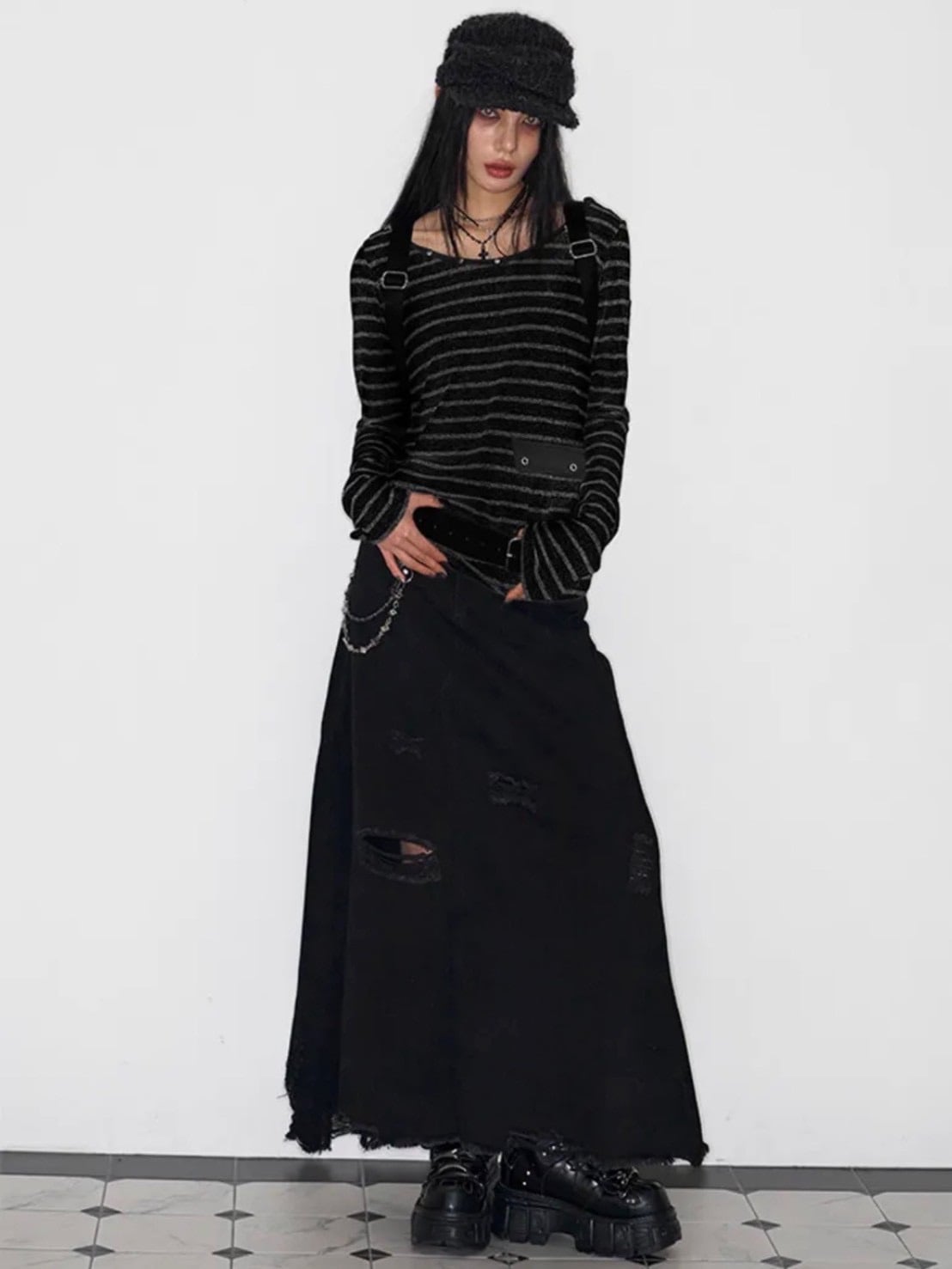 【NOT KNOWING】U Neck Stud PK Hoodie