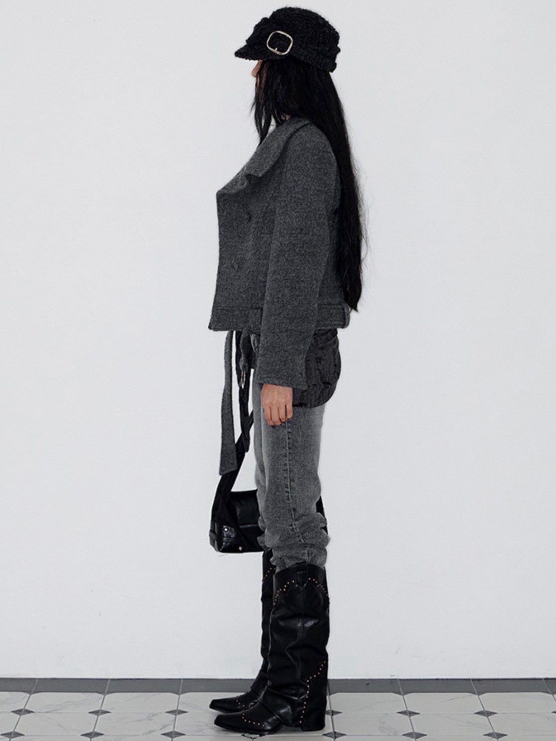 【NOT KNOWING】Buckle Bellboy Cap