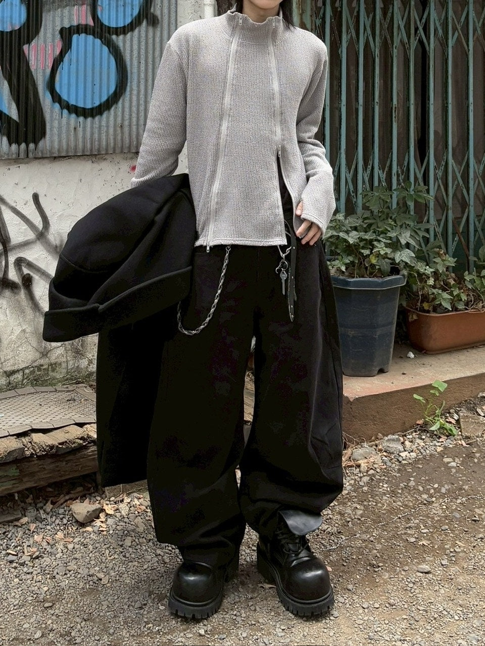 国際配送【youll】curve baggy pants (2color)