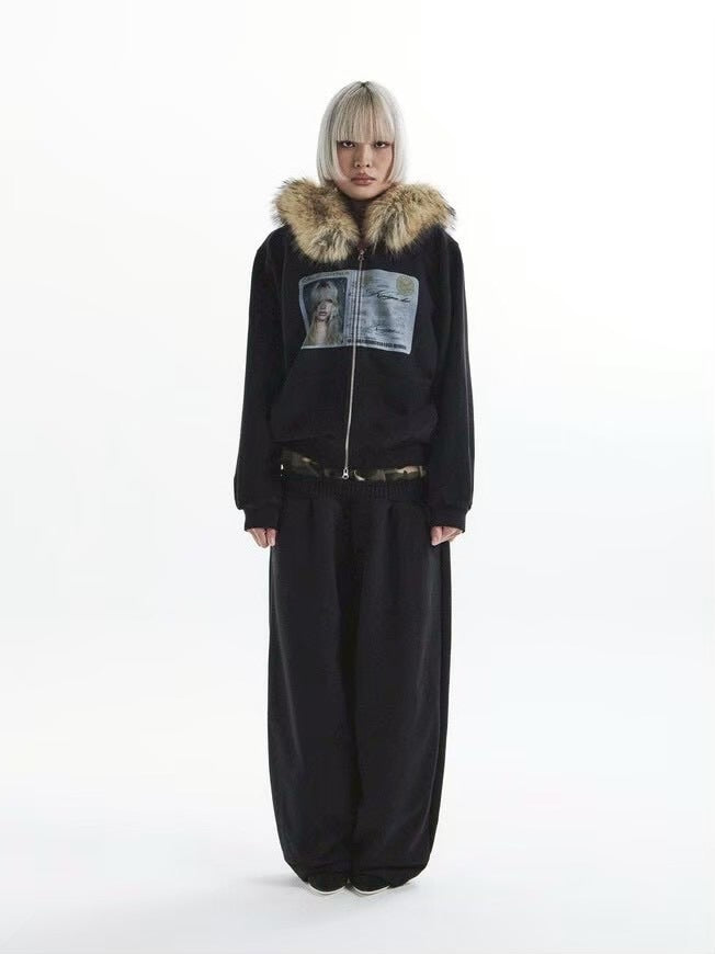 【KAIYA】id card hooded zip-up