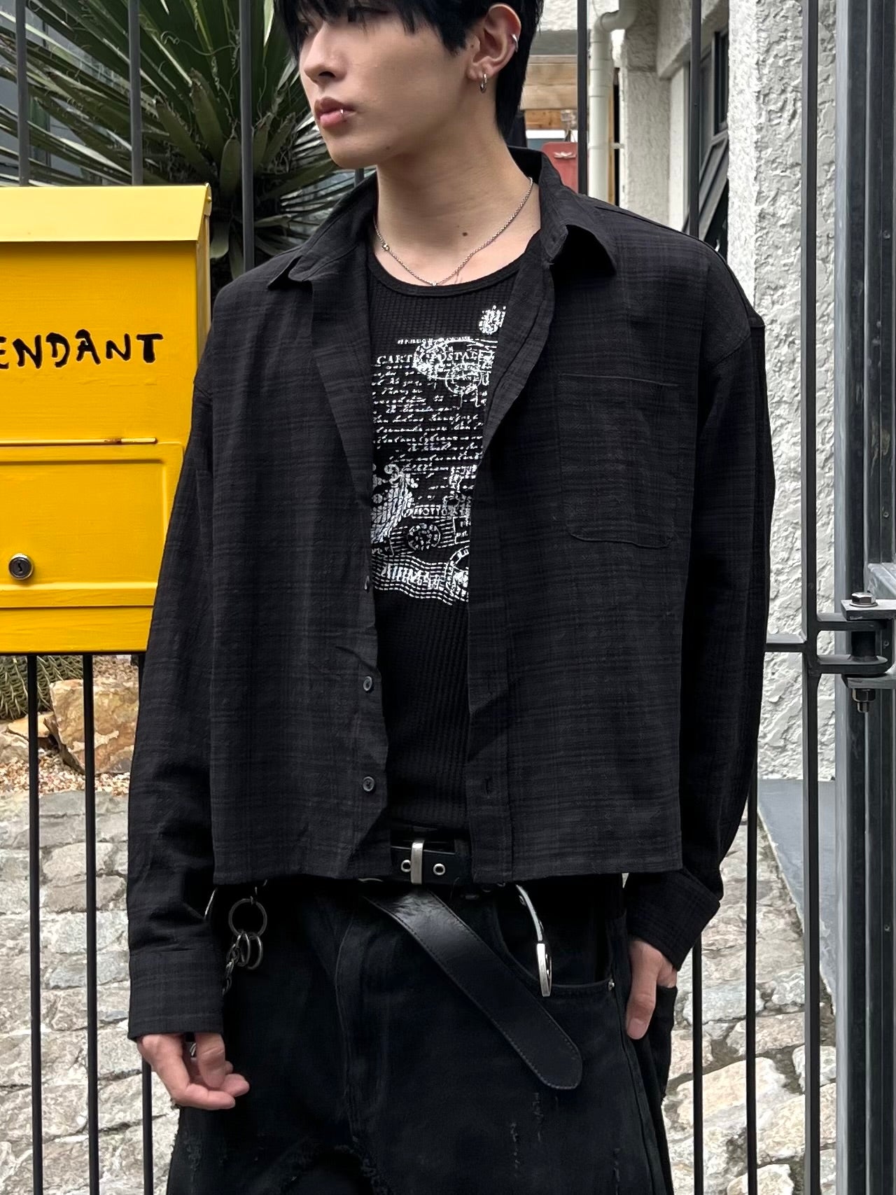 大阪店WEB限定受注制【Chikashitsu +】graphic waffle tank (2color)