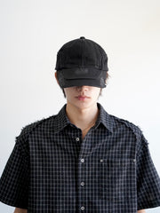 5/23 20:00発売【CHIKASHITSU PLUS HIGH】Arch washed denim cap (wash black)