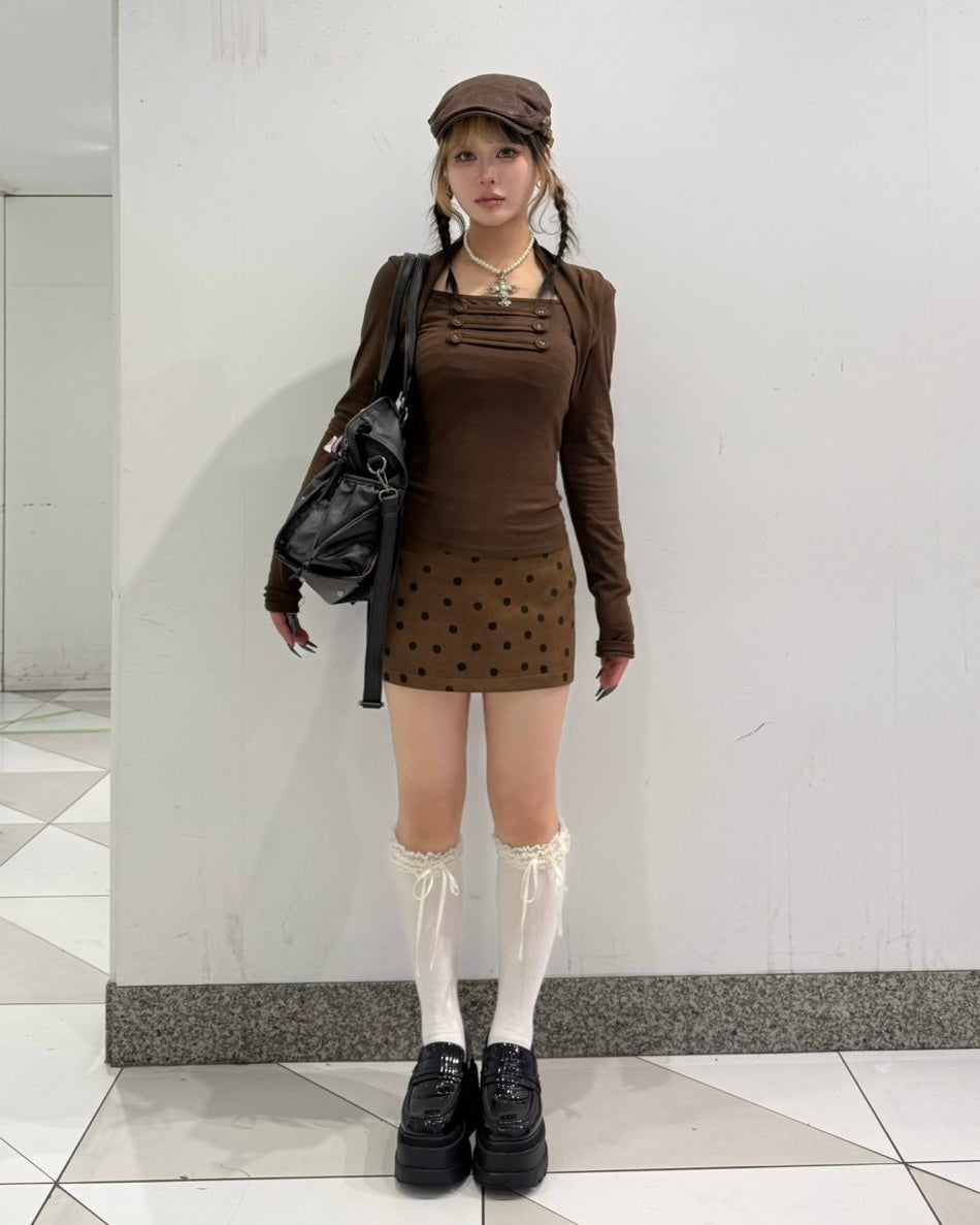 大阪店 WEB限定 受注制【Never mind the XU】Dot Muse Mini Skirt