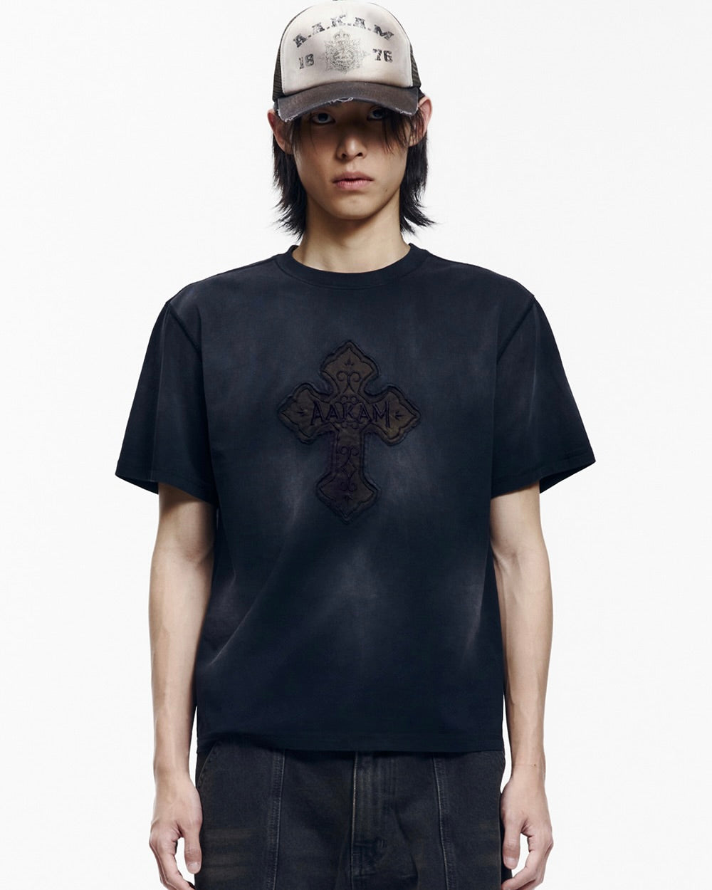 【AAKAM】Dust Fade CROS2 Half Top