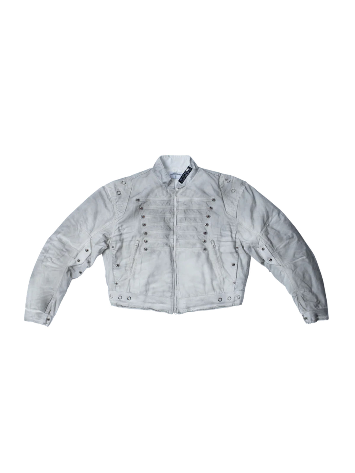 【F.V.V.O】Quilted Cropped Biker Jacket(white)