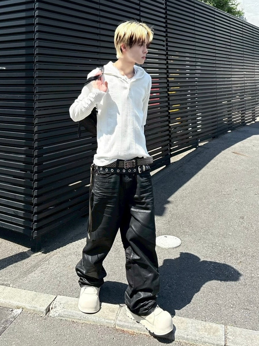 4/25 20:00発売 受注制【nmtc+】hooded henry neck long sleeve (3color)