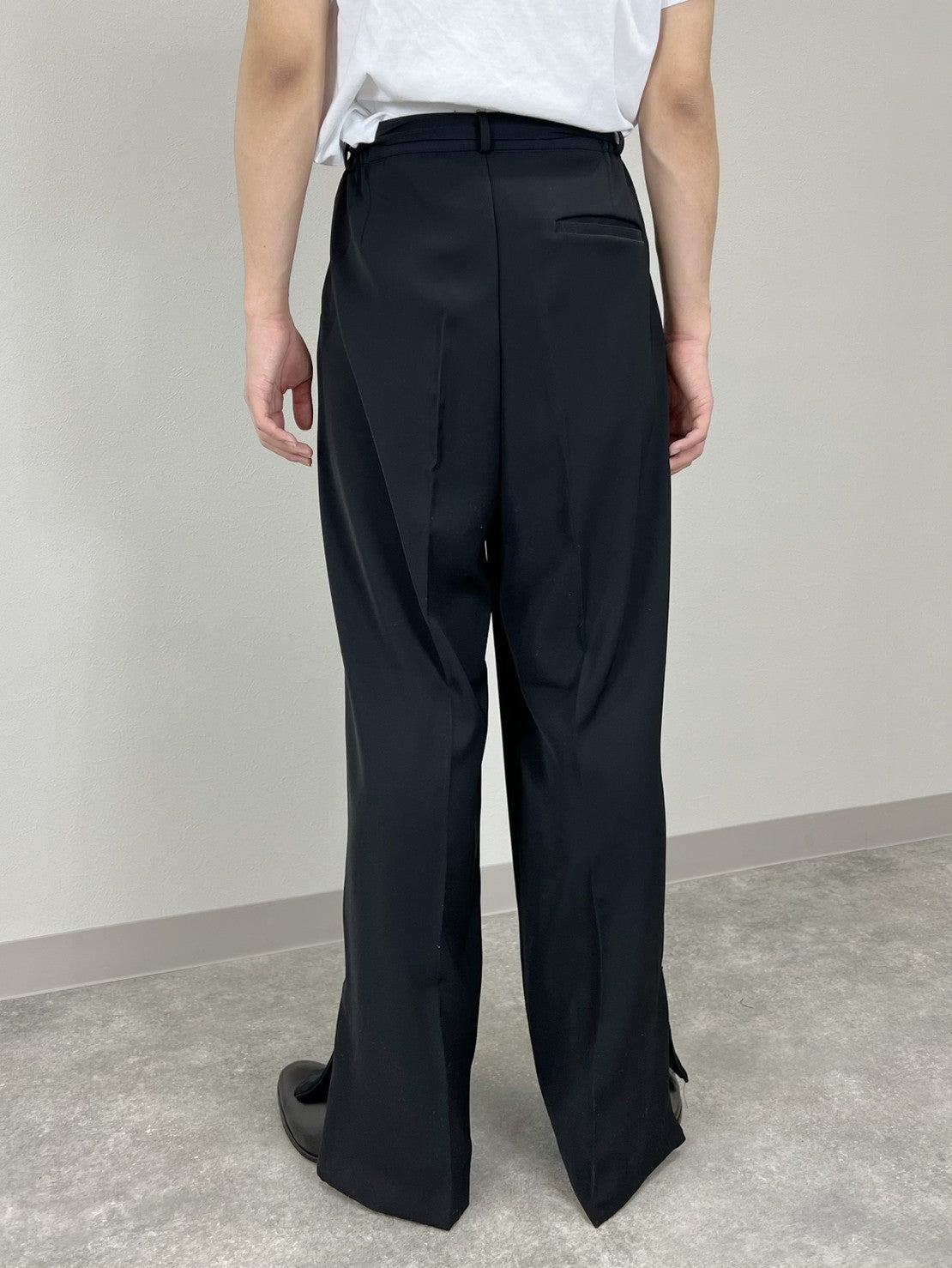 受注制【Chikashitsu +】set up zipper belt slacks (2color)