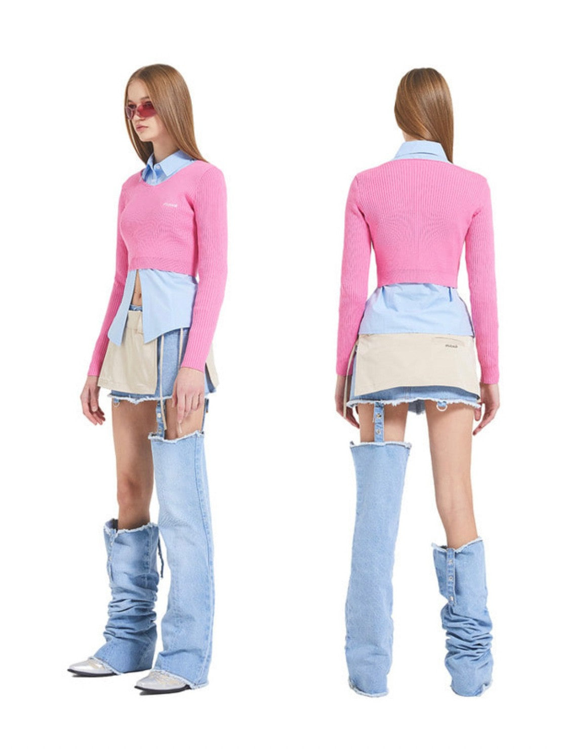 【CRANK】LAYERED DENIM SKIRT