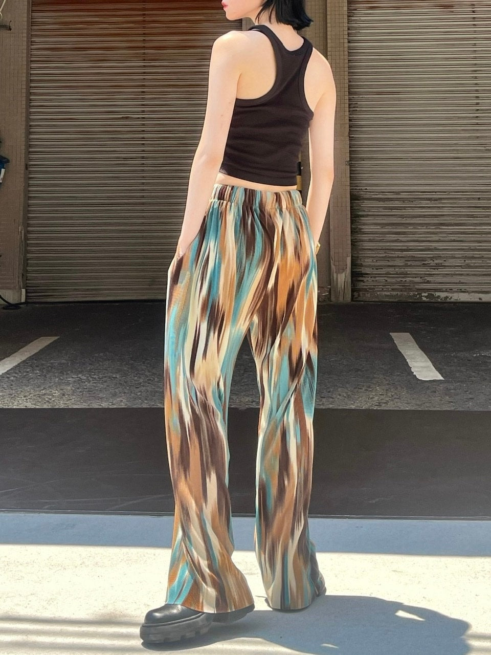 受注制【Chikashitsu +】mixed summer pleats pants (2color)