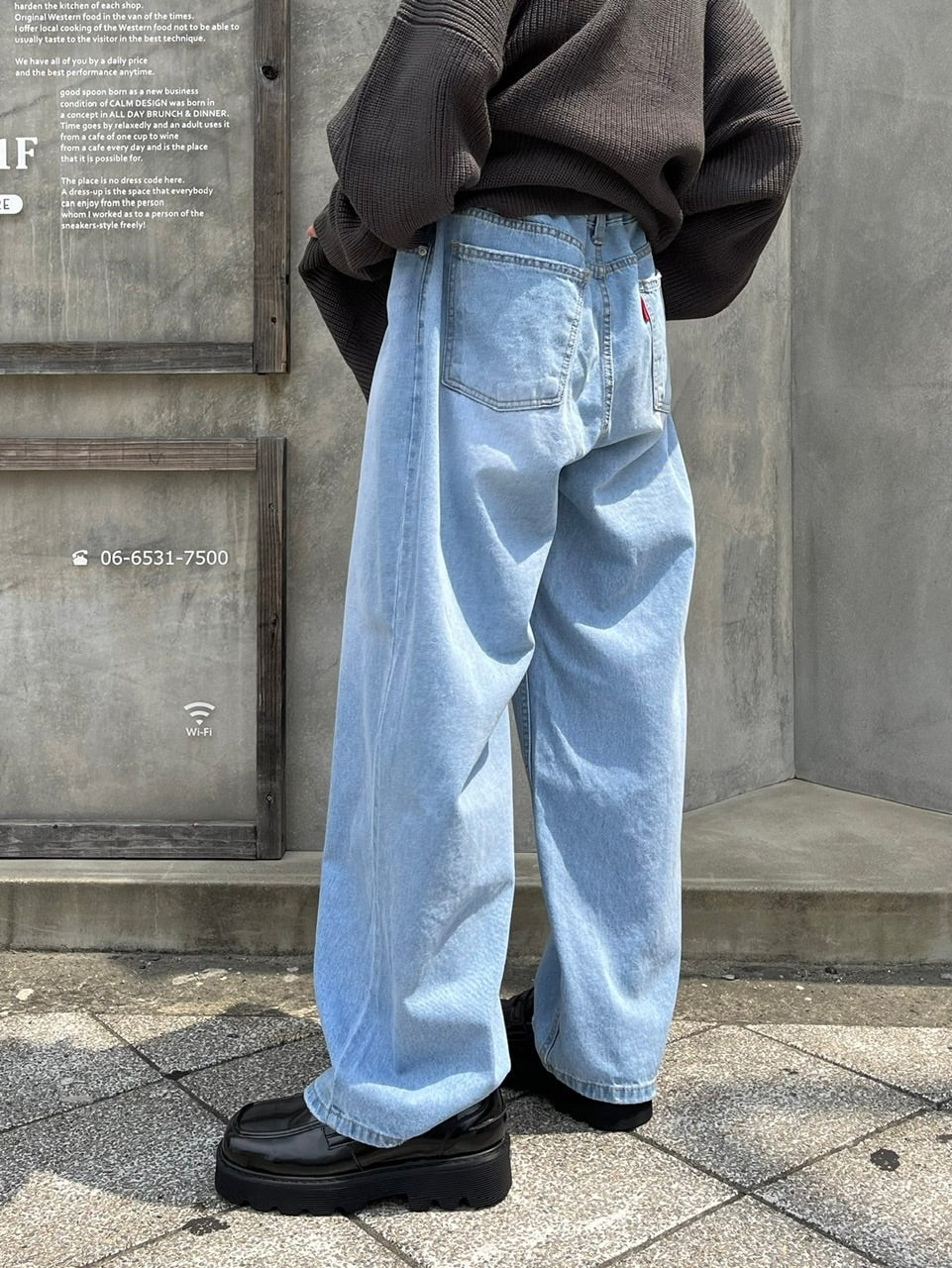 受注制【Chikashitsu +】rope wide denim pants (3color)