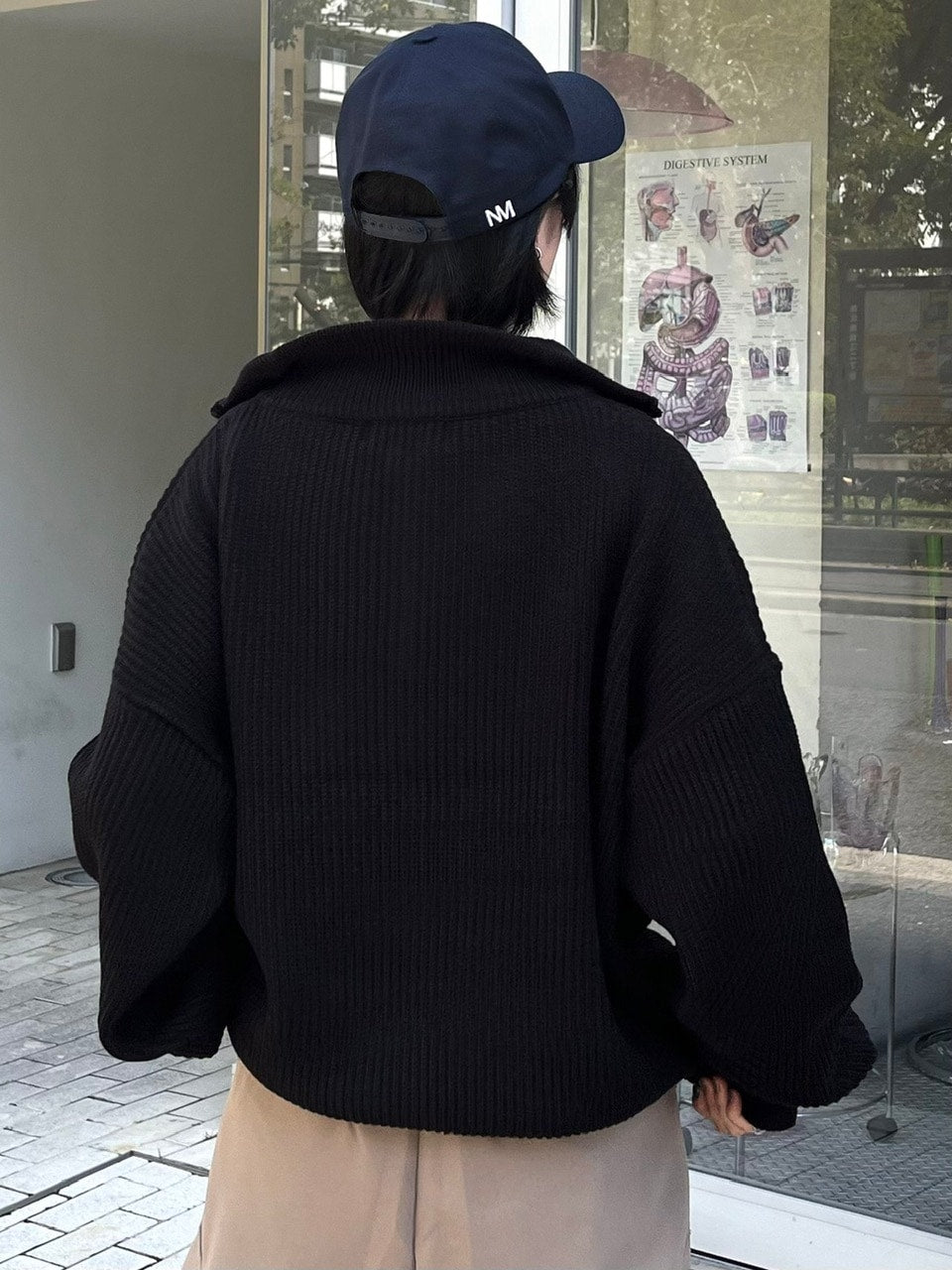 【Chikashitsu +】half zip high neck knit (3color) / 【チカシツプラス】ハーフジップアップハイネック長袖ニット