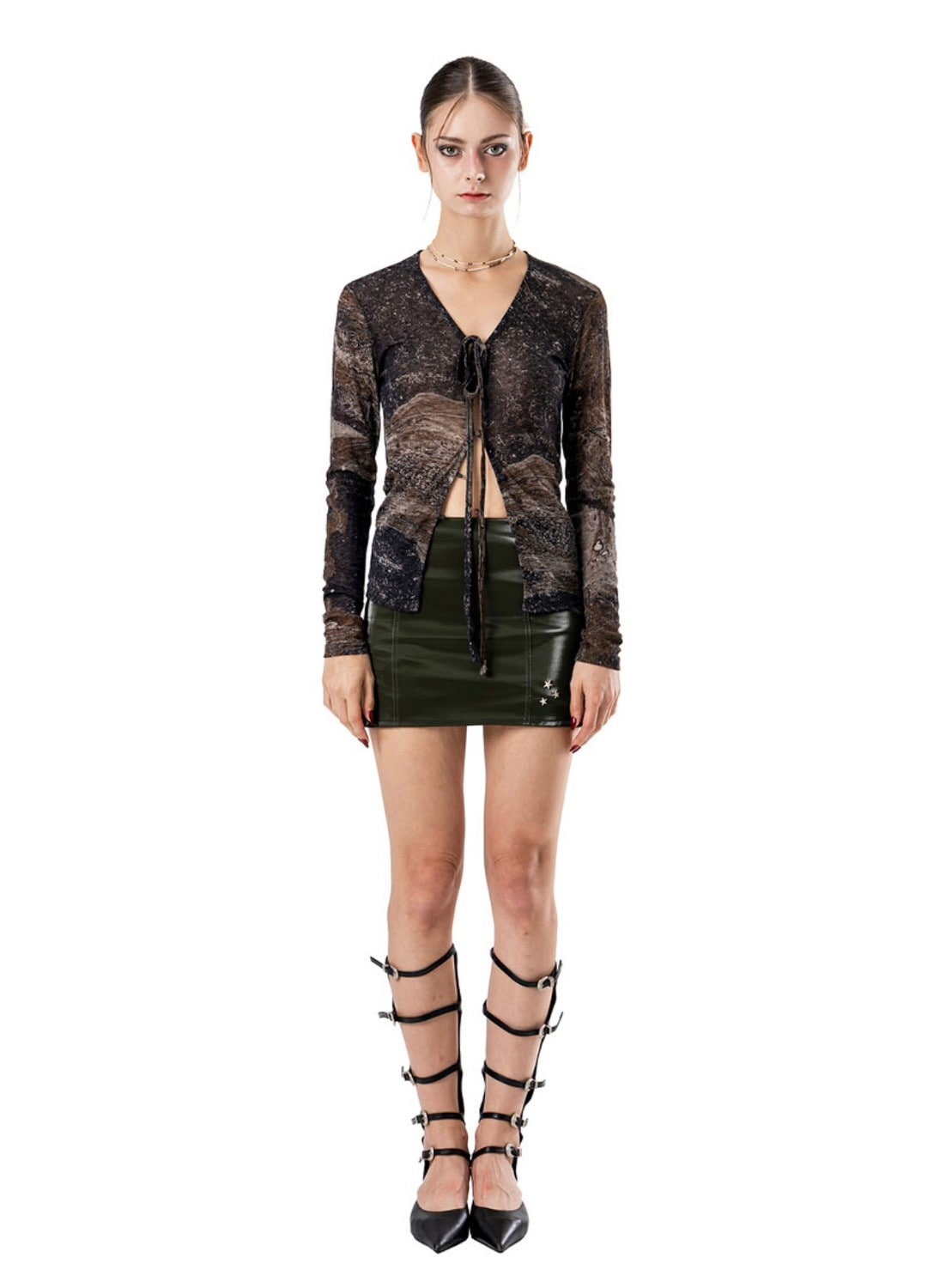 【runningHIGH】ENAMEL LEATHER MINI SKIRT