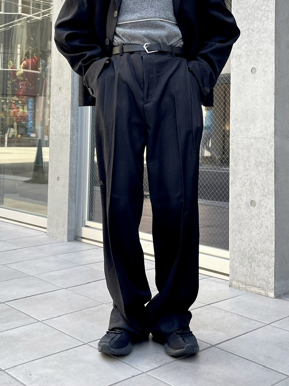 受注制【Chikashitsu +】set up tuck slacks (3color)