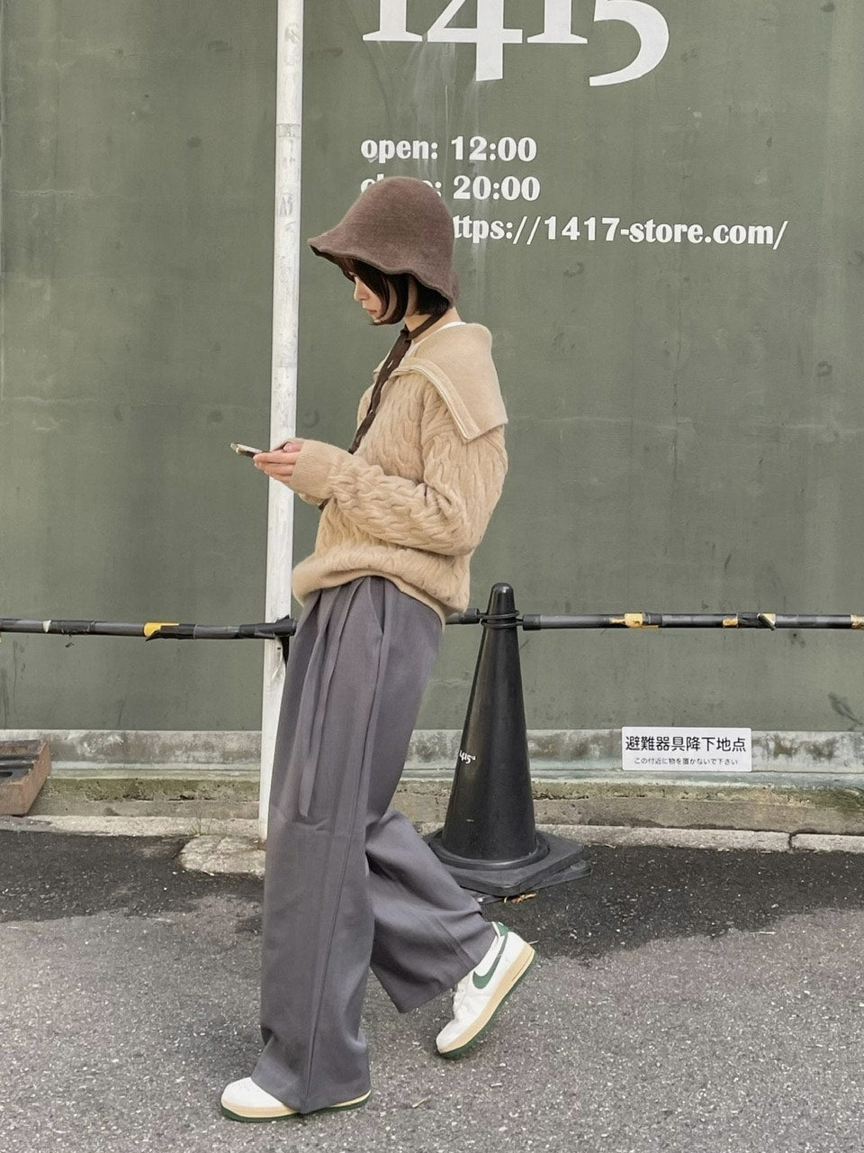 【Chikashitsu +】waist belt tuck slacks (3color)