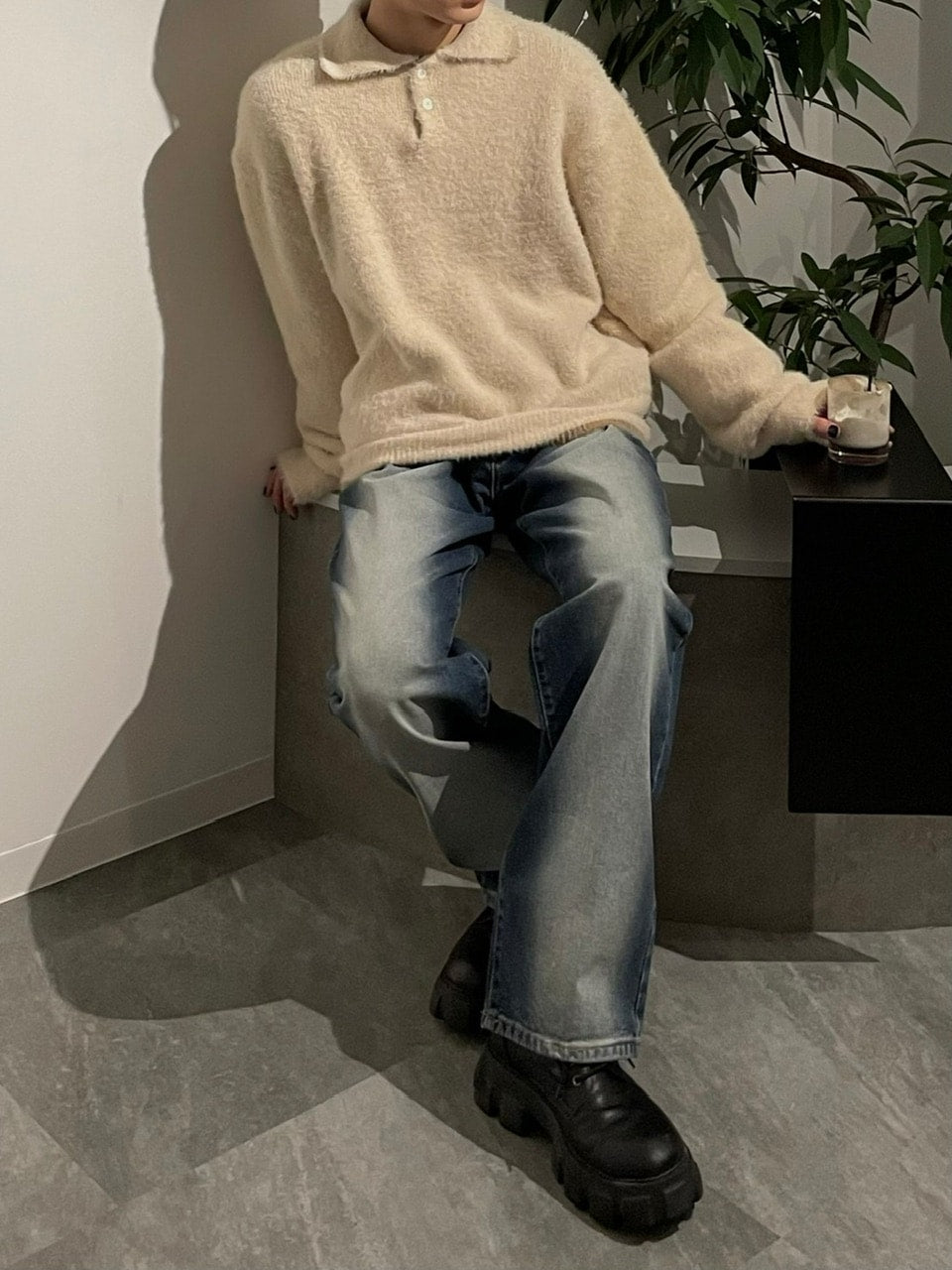 【Chikashitsu +】vintage wash denim pants (2color) / 【チカシツプラス】ヴィンテージウォッシュデニムパンツ