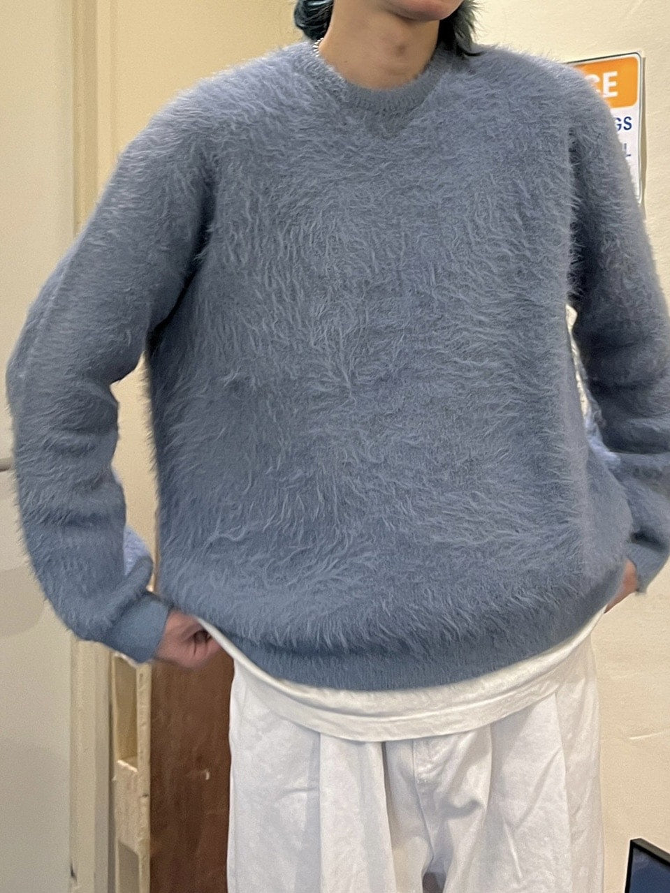 受注制【Chikashitsu +】hairy knit (2color)