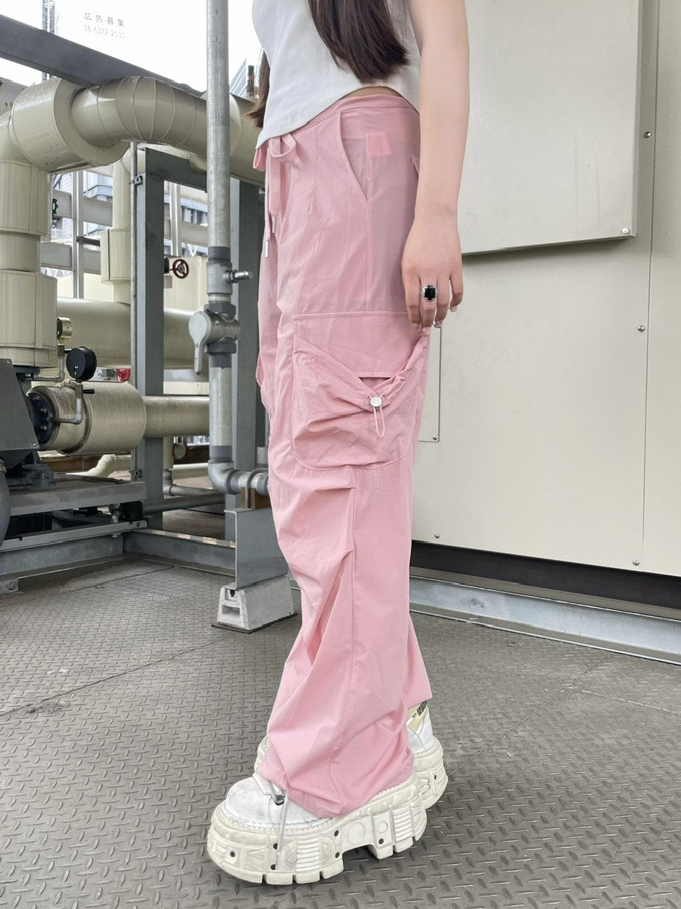 受注制【Never mind the XU】string cargo pants 2 (3color)