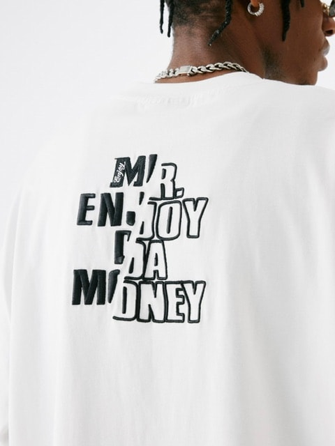 【MR. ENJOY DA MONEY】Cutting font short sleeves