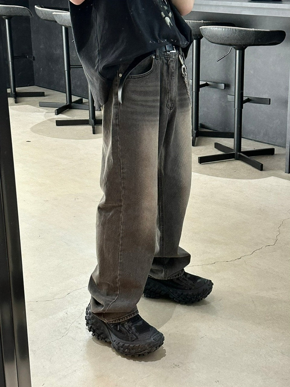 大阪店WEB限定受注制【Chikashitsu +】smokey brush deim pants (2color)