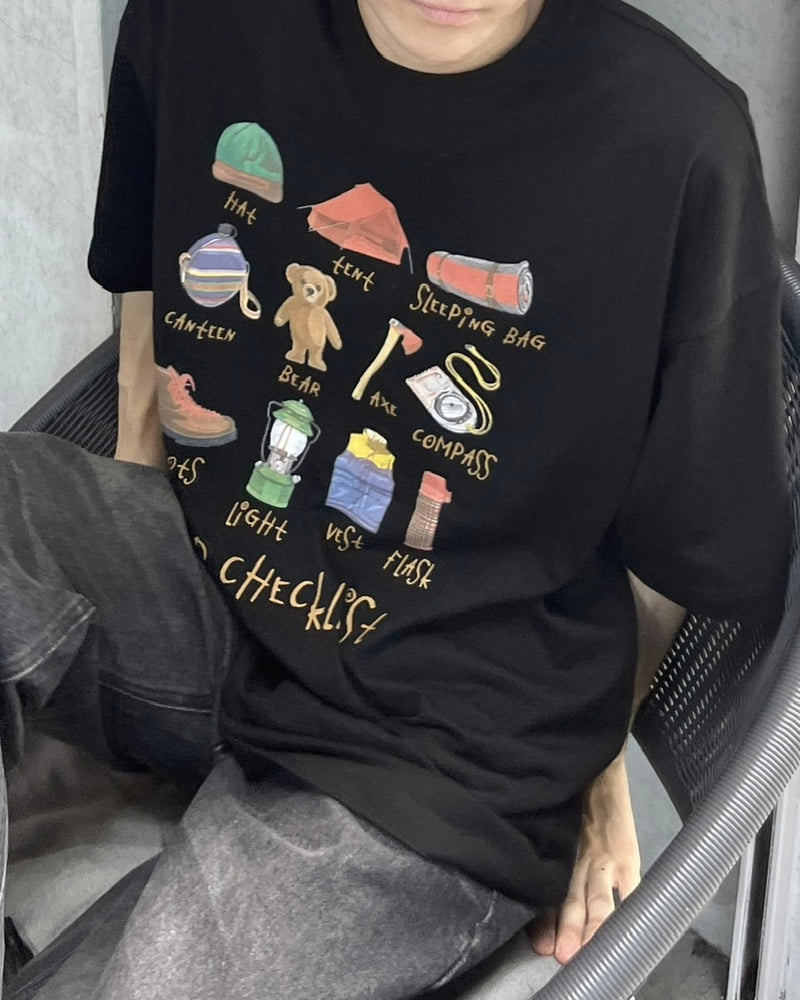 受注制【youll】camp check list tee (3color)