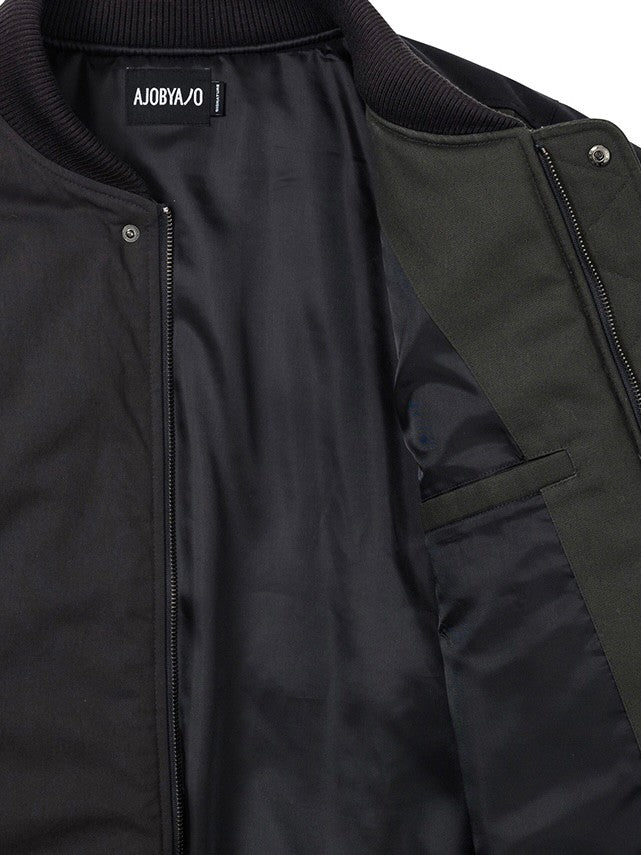 【AJOBYAJO】Fourfold Nylon Mixed Bomber Jacket