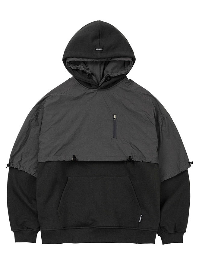 【AJOBYAJO】Layered Nylon Hoodie / 【アジョバイアジョ】レイヤードナイロンフード長袖パーカー