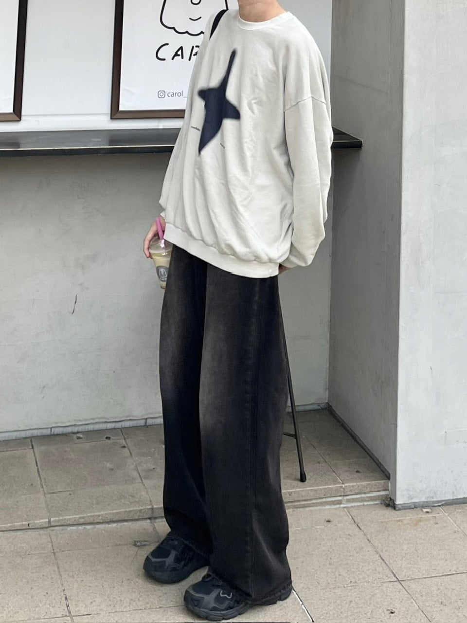 【youll】sparkle pigment sweat shirt (3color)