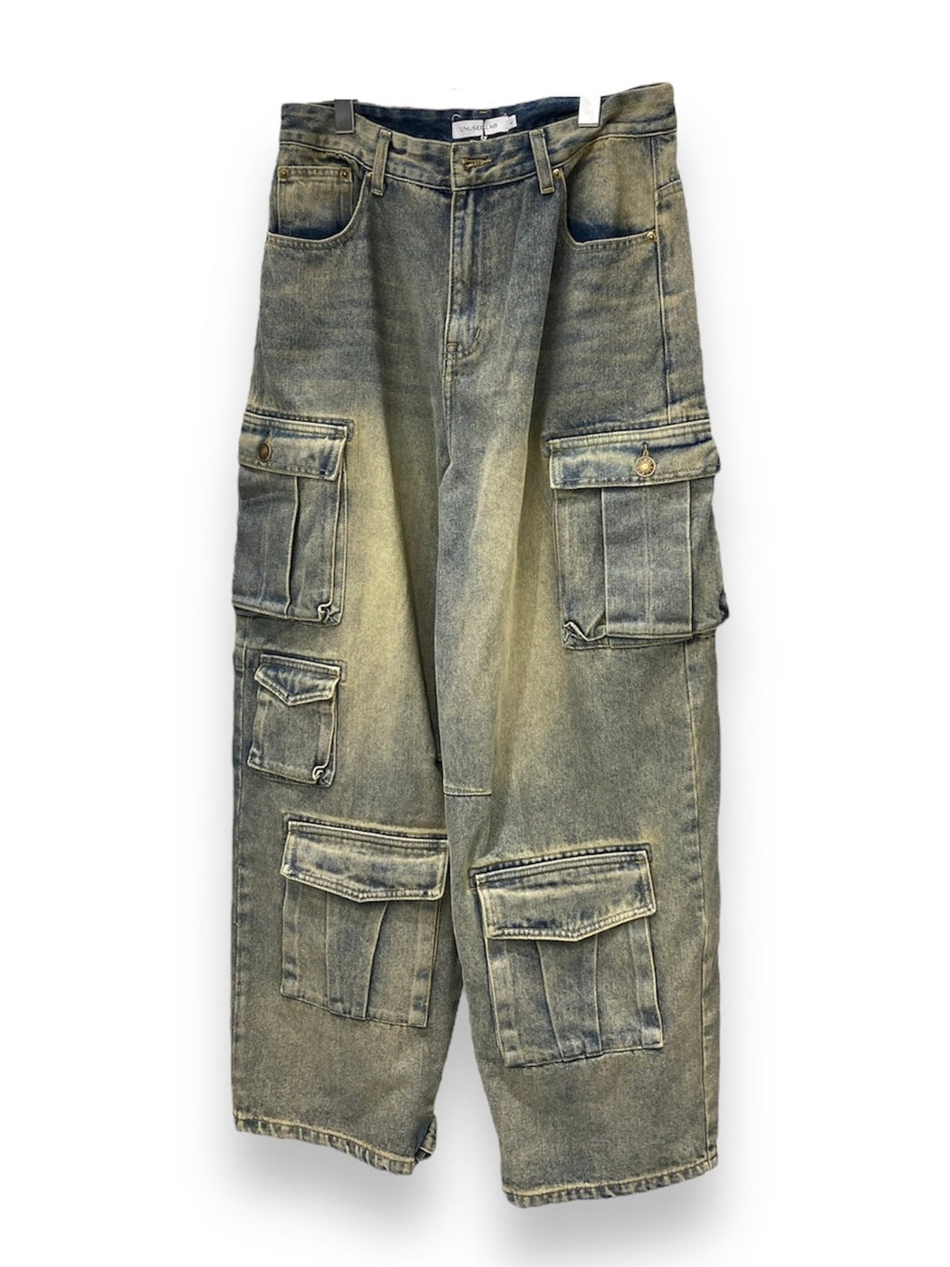 受注制【Never mind the XU】pocket cargo denim pants (2color