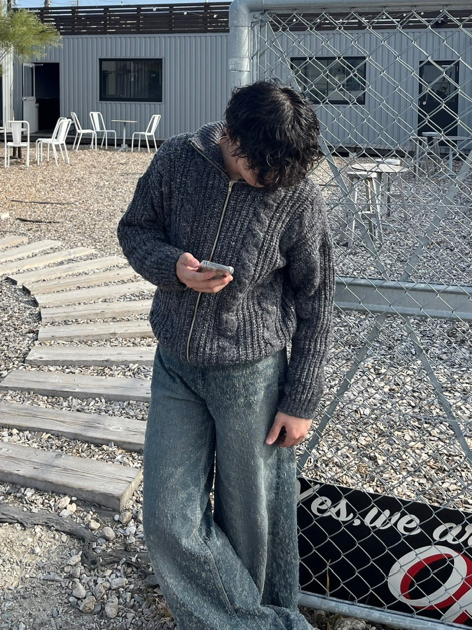 受注制【youll】zip up cable knit (5color)