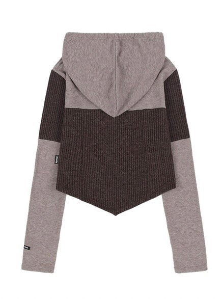 【FANCY CLUB】BOW RIBBED LAYERED HOODIE PART 1