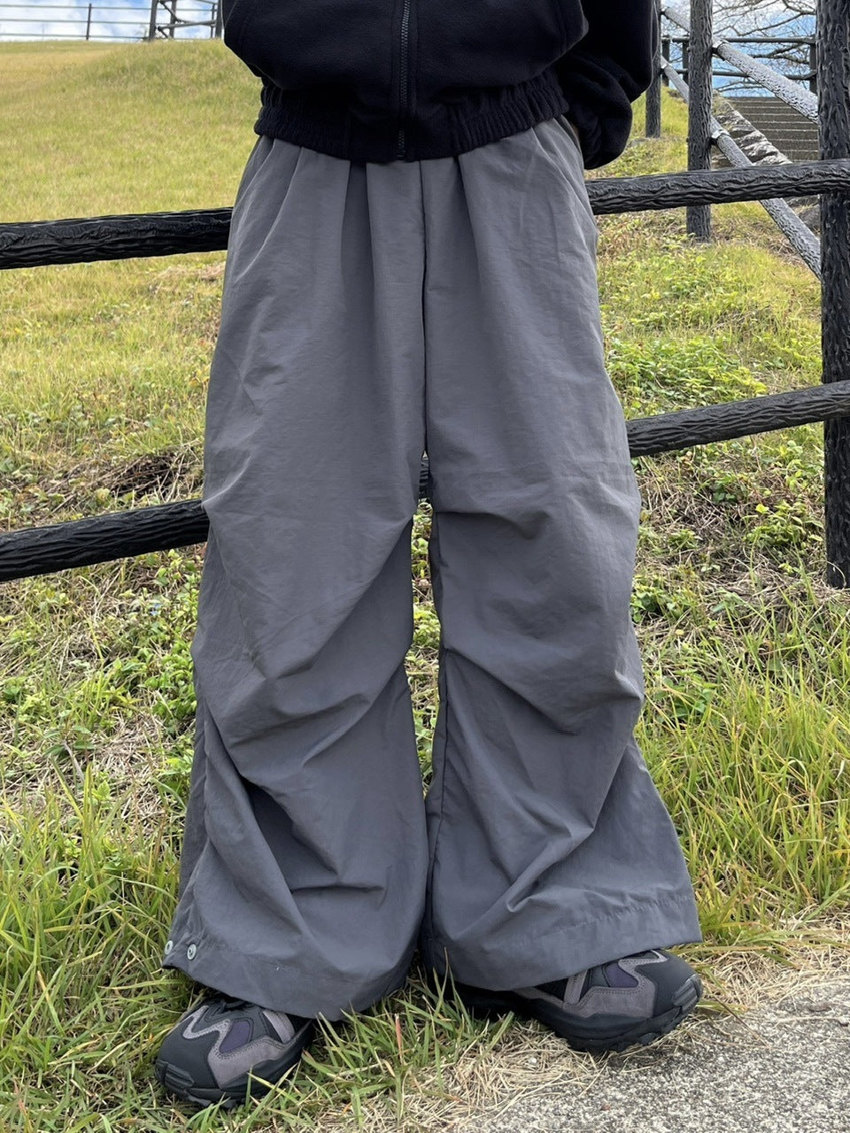 受注制【youll】snap button tuck wide pants (3color)