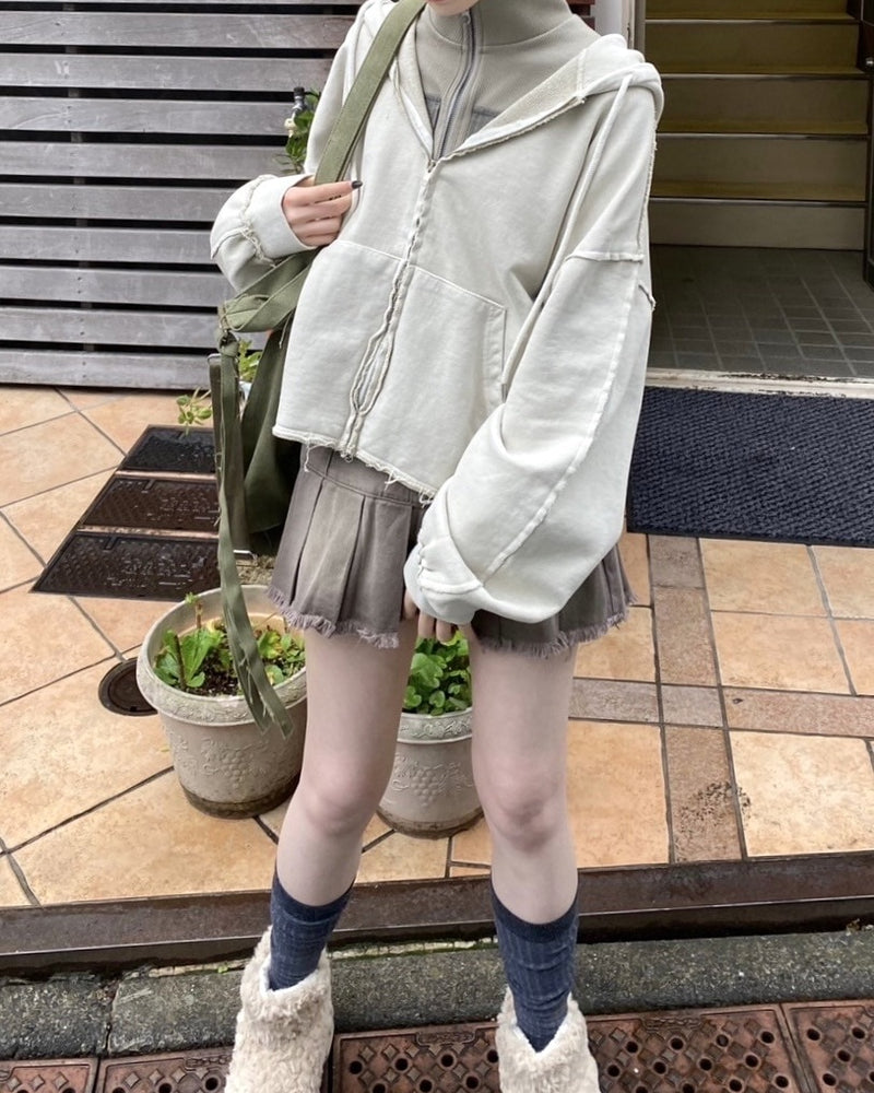 受注制【nmtc +】unisex cropped hoodie (4color)