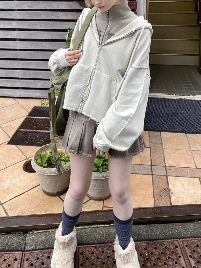 受注制【nmtc +】unisex cropped hoodie (4color)