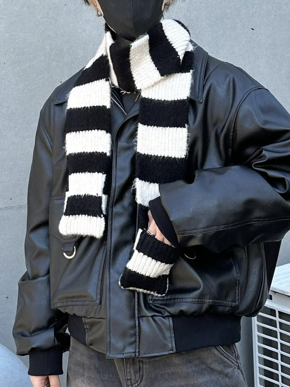 大阪店WEB限定【Chikashitsu +】border pocket muffler (2color)