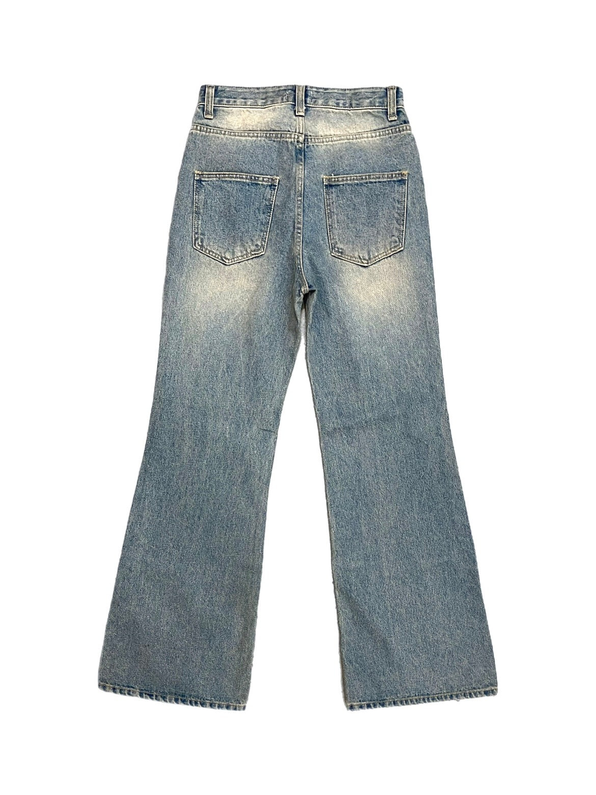 【Chikashitsu +】vintage wash bootscut denim pants (2color)