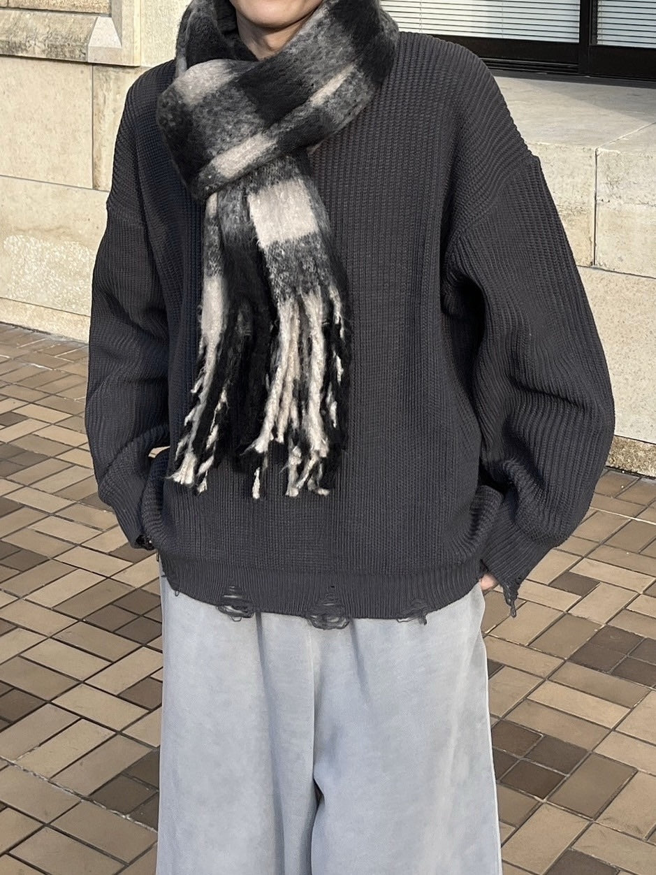 受注制【youll】damage round knit (3color)